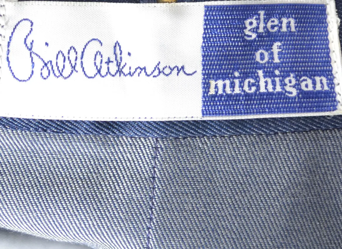 1960s Bill Atkinson Glen of Michigan Navy Blue Vintage Skirt & Jacket Suit