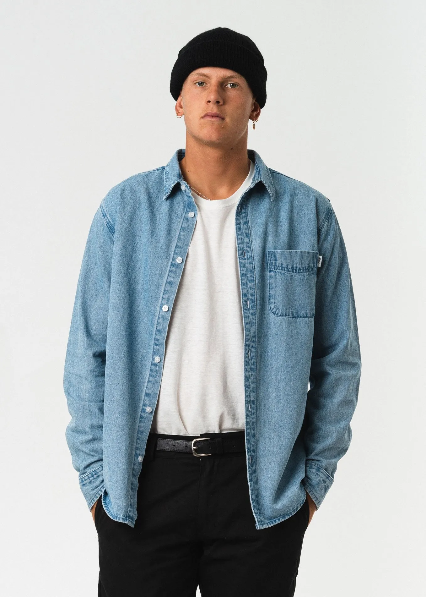 Afends Mens Stoned - Denim Shirt