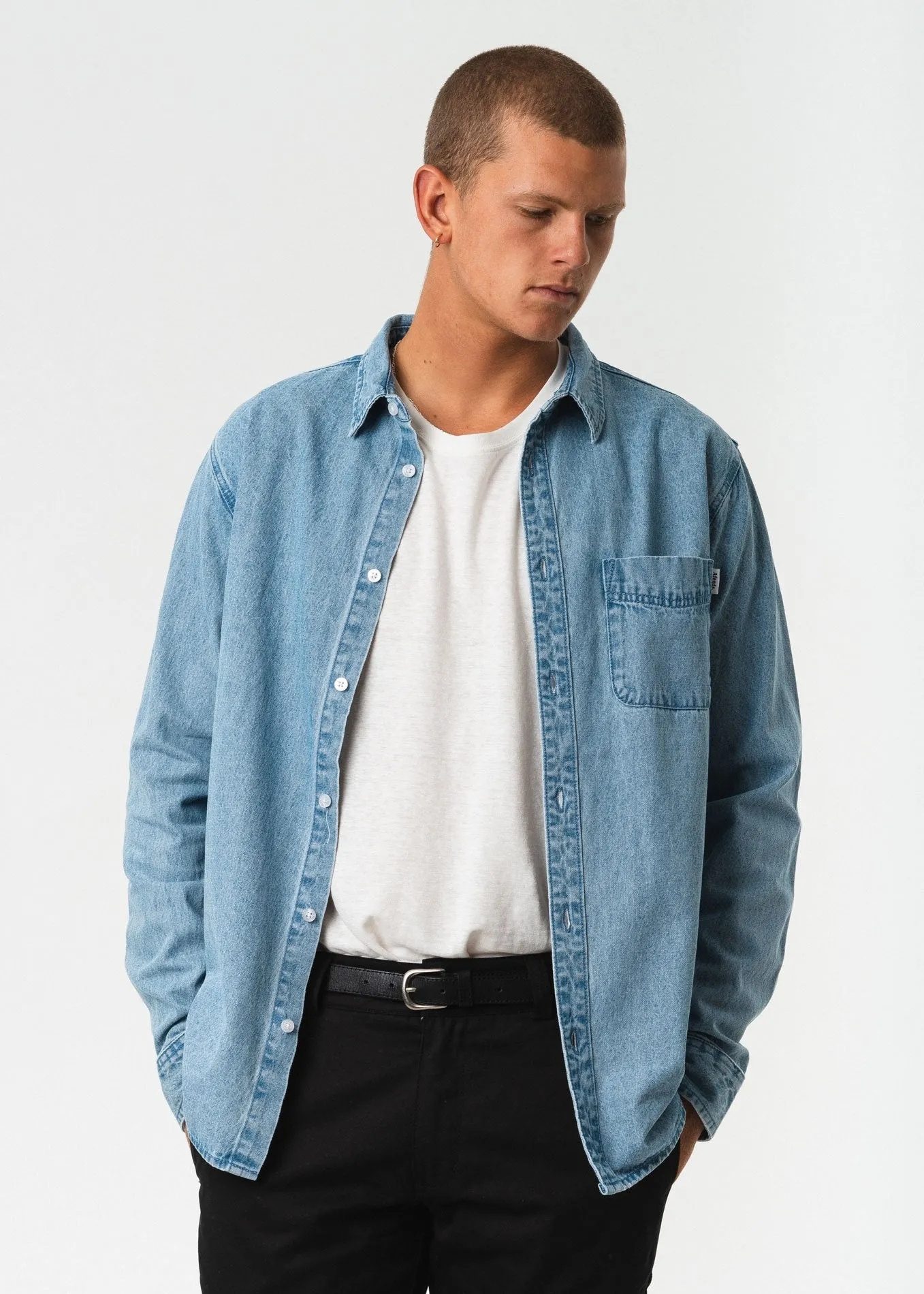 Afends Mens Stoned - Denim Shirt