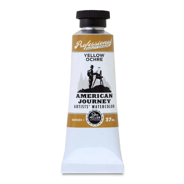 American Journey Artists Watercolor Paint, Yellow Ochre, 37 ml