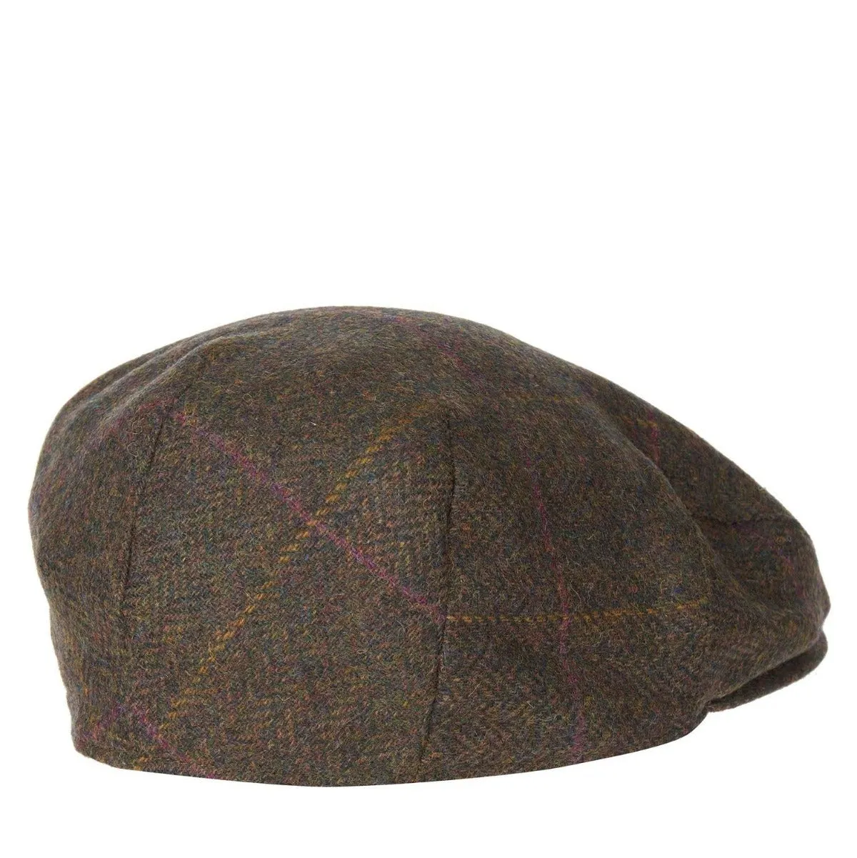 Barbour Men's Crieff Flat Cap in Olive/Purple/Yellow