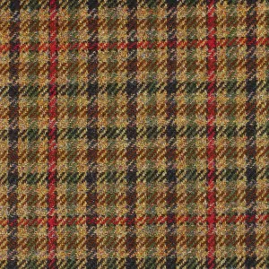 Beige, Brown, Green, Navy Blue and Red Gun Check All Wool British Tweed