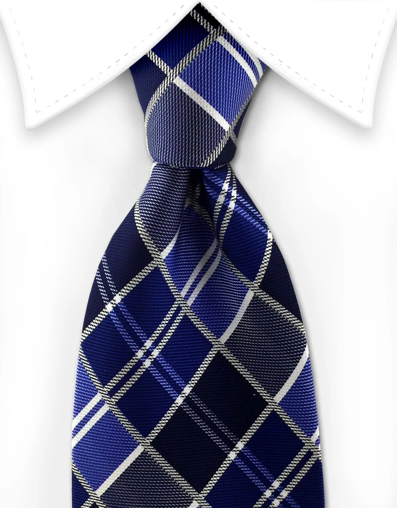 Blue & Navy Plaid Tie