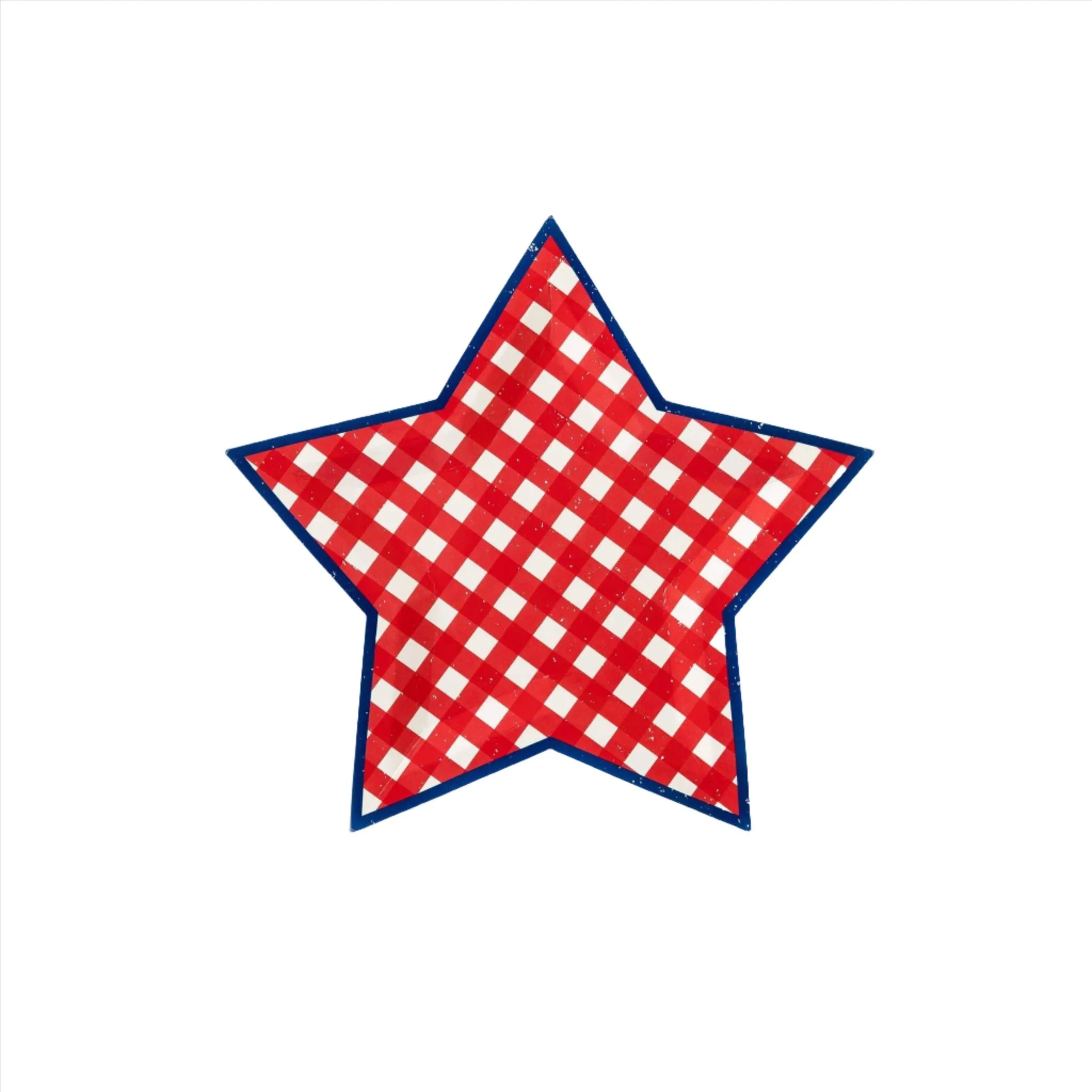 Blue and Red Plaid Star Shaped Plates