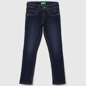 Blue Mid Rise Slim Fit Denim Jeans