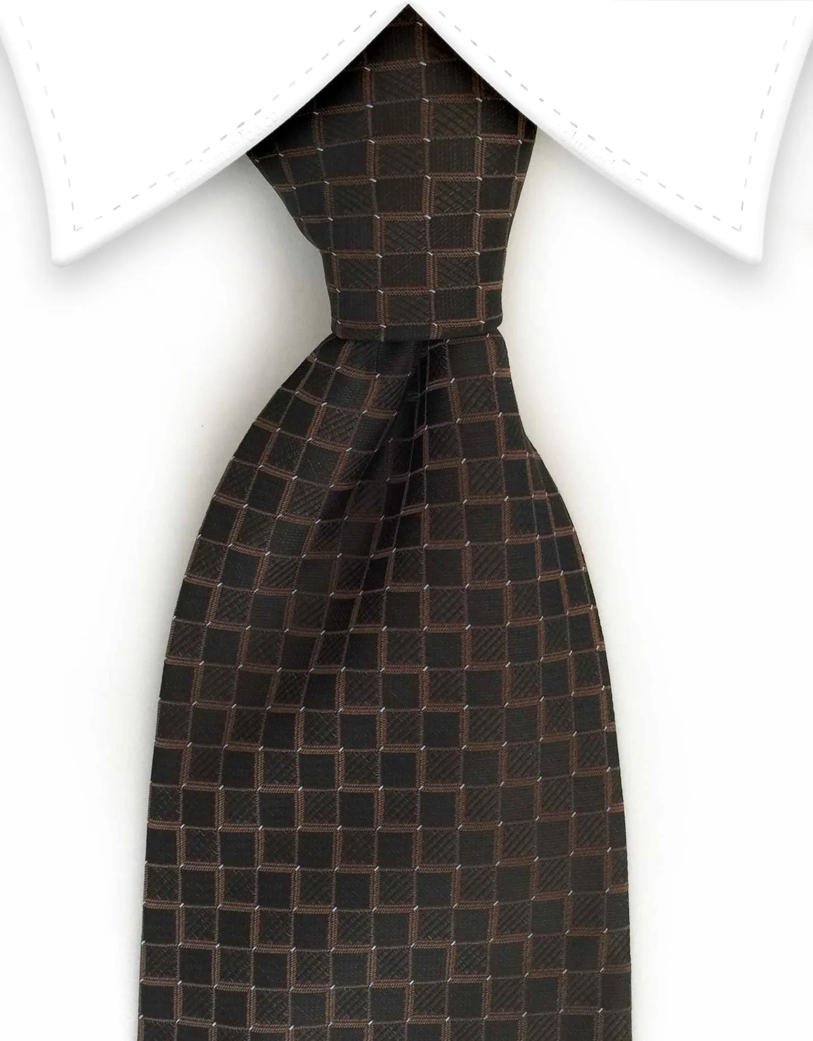 Brown Necktie with Squares