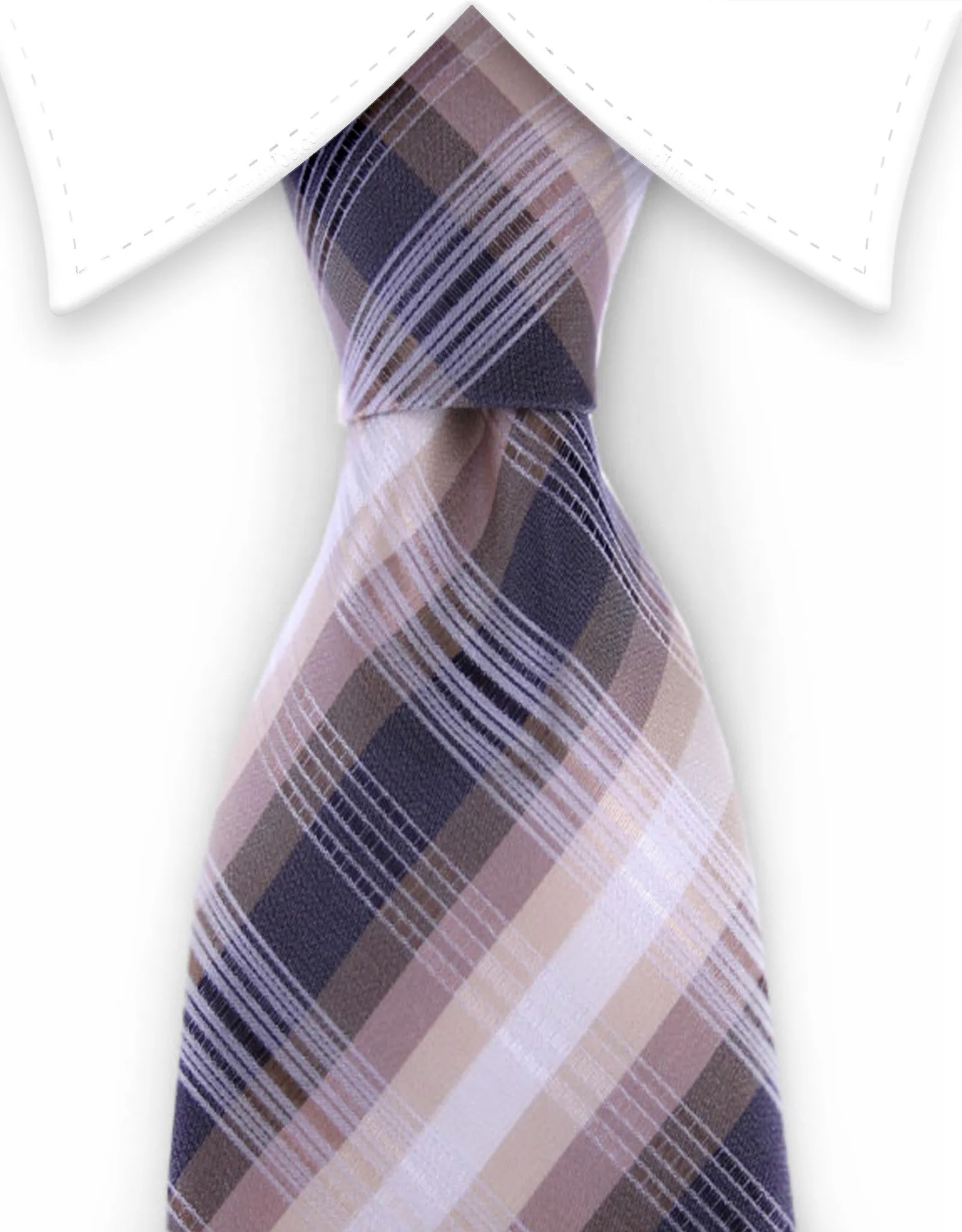 Brown Plaid Necktie