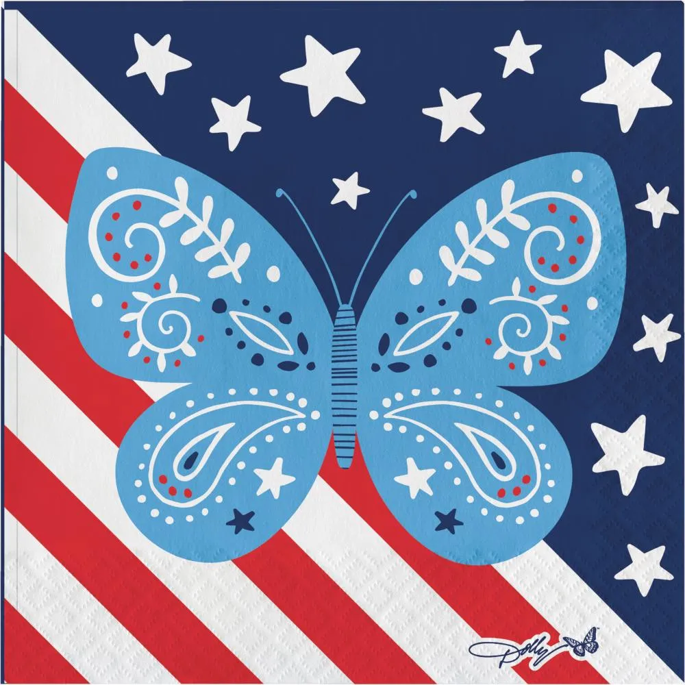 Bulk Dolly Parton Patriotic Butterflies Napkins (Case of 192)