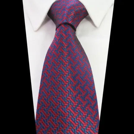 Burgundy & Navy Blue Geometric Tie