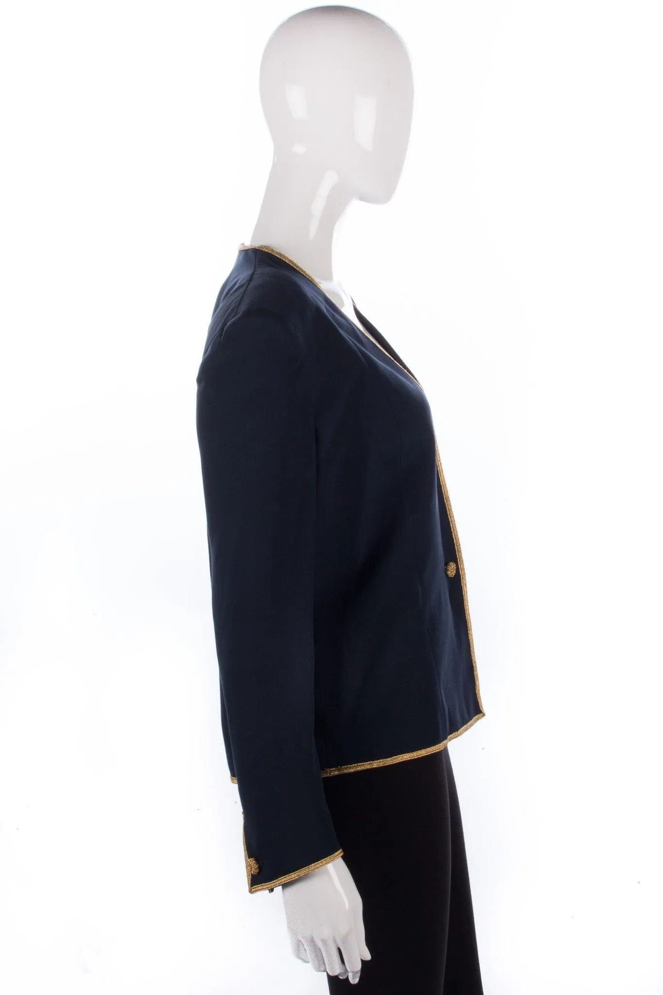 Calvin Klein Jacket Dark Blue with Gold Piping Size 10/12