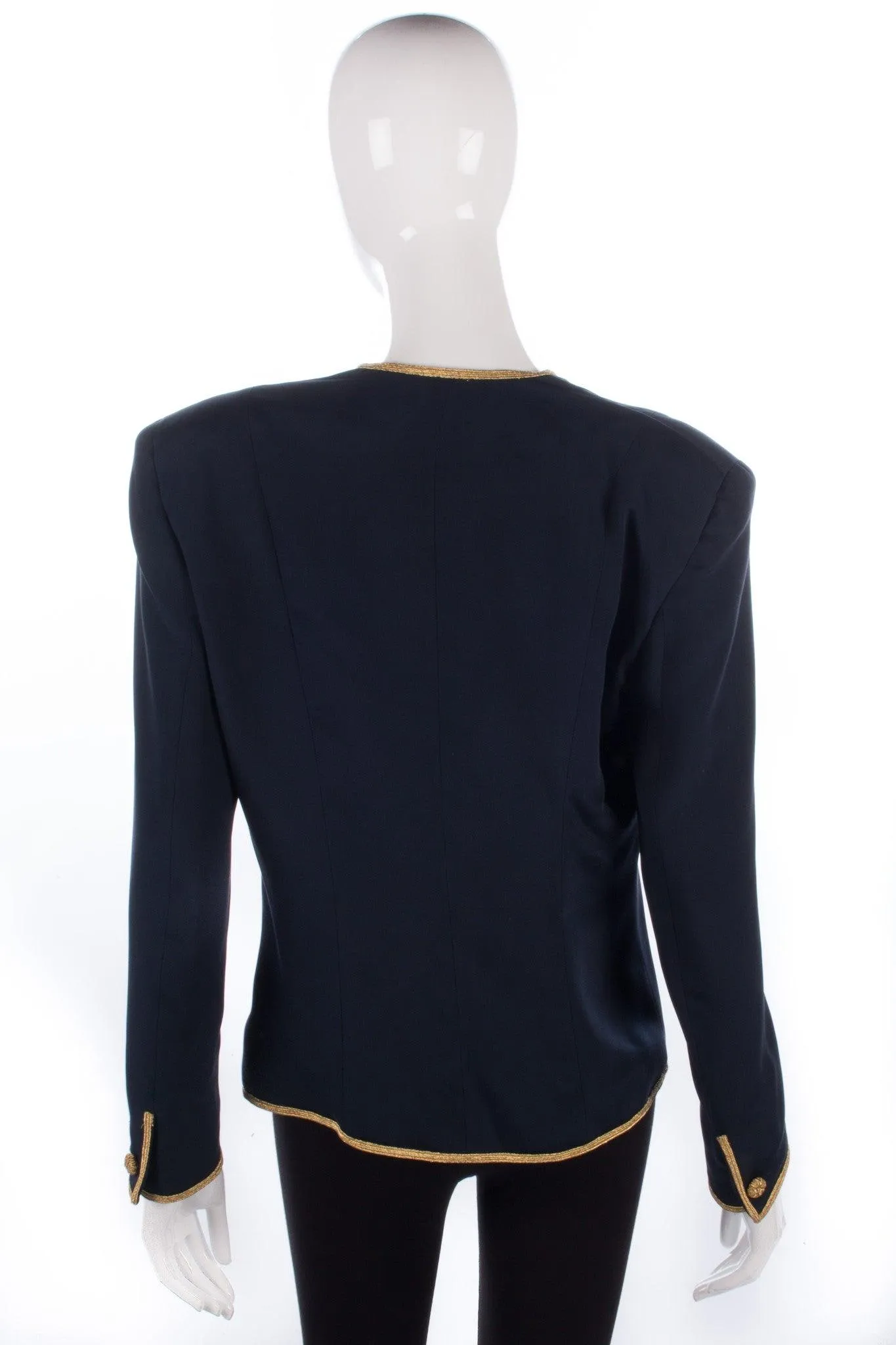 Calvin Klein Jacket Dark Blue with Gold Piping Size 10/12