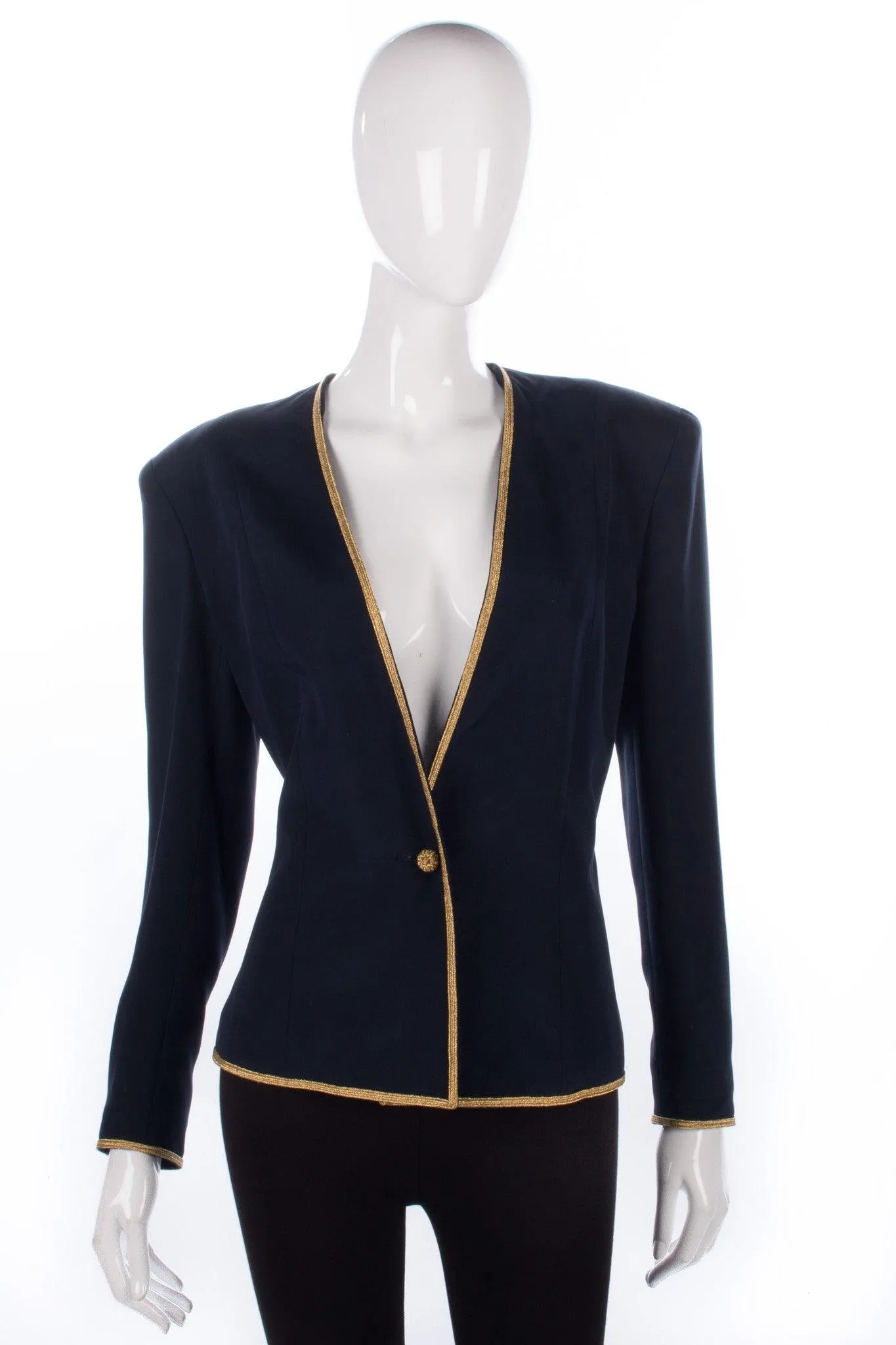 Calvin Klein Jacket Dark Blue with Gold Piping Size 10/12