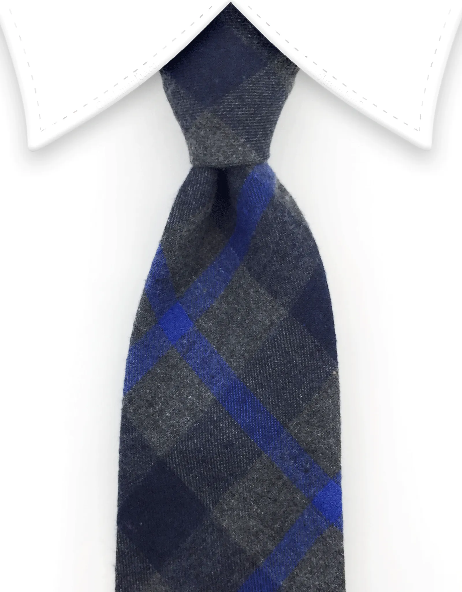 Charcoal Gray, Blue & Black Cotton Tie