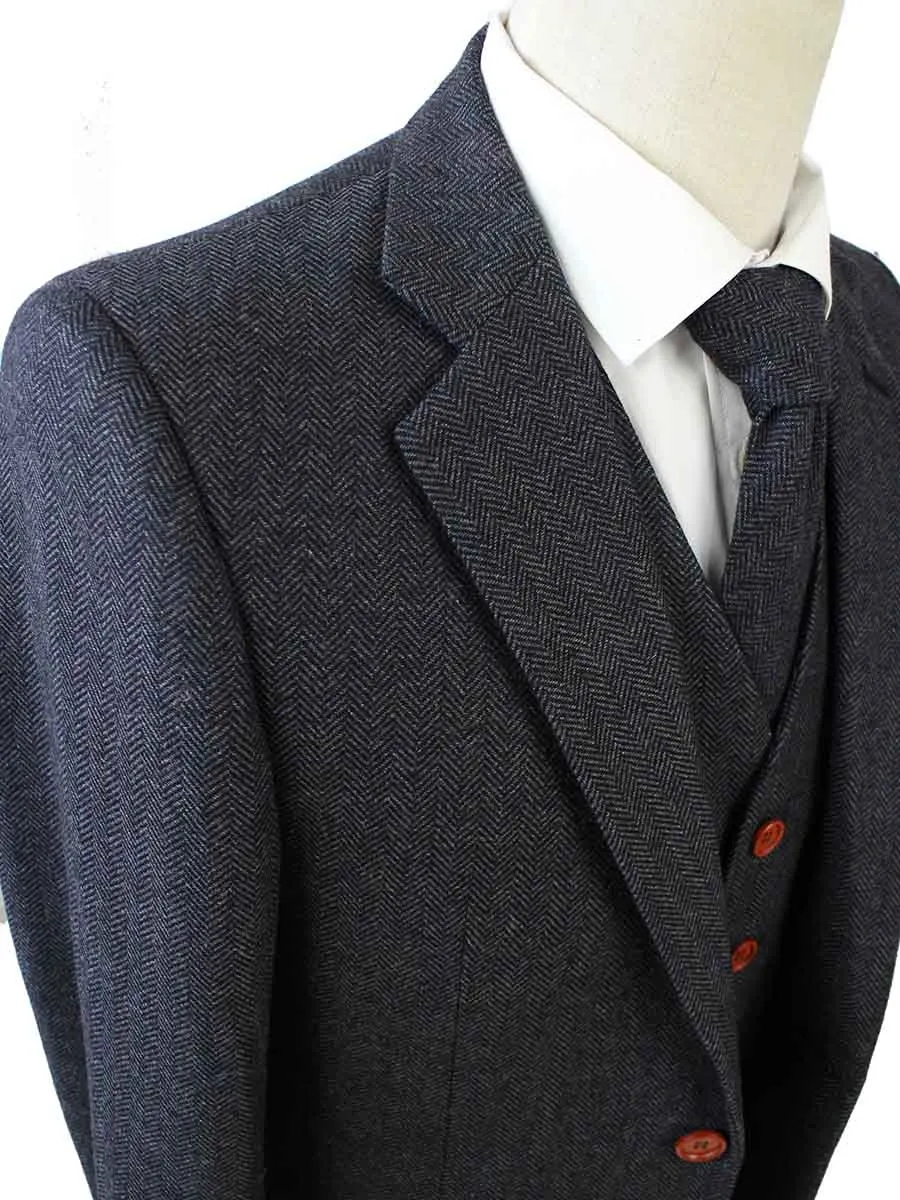 CHARCOAL HERRINGBONE TWEED 2 PIECE SUIT