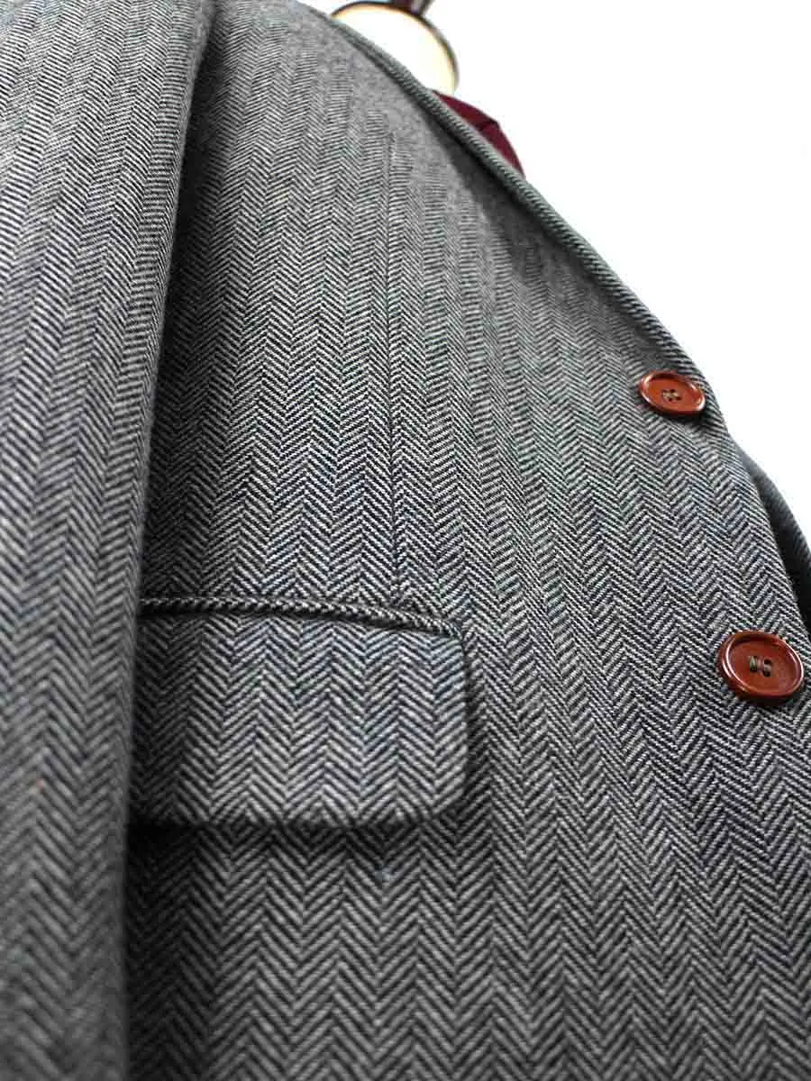 CLASSIC GREY HERRINGBONE TWEED 3 PIECE SUIT