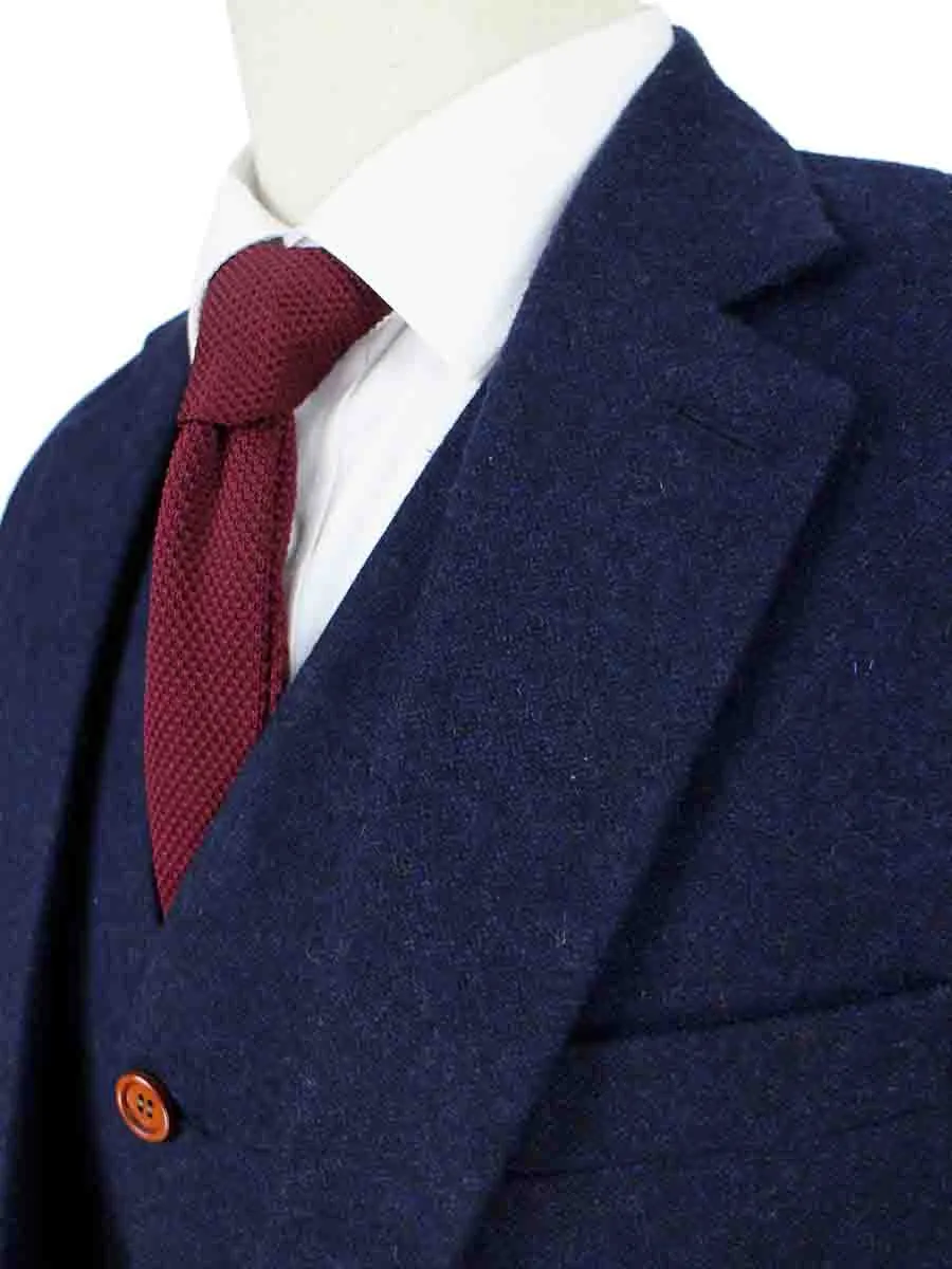 CLASSIC NAVY BARLEYCORN TWEED 3 PIECE SUIT