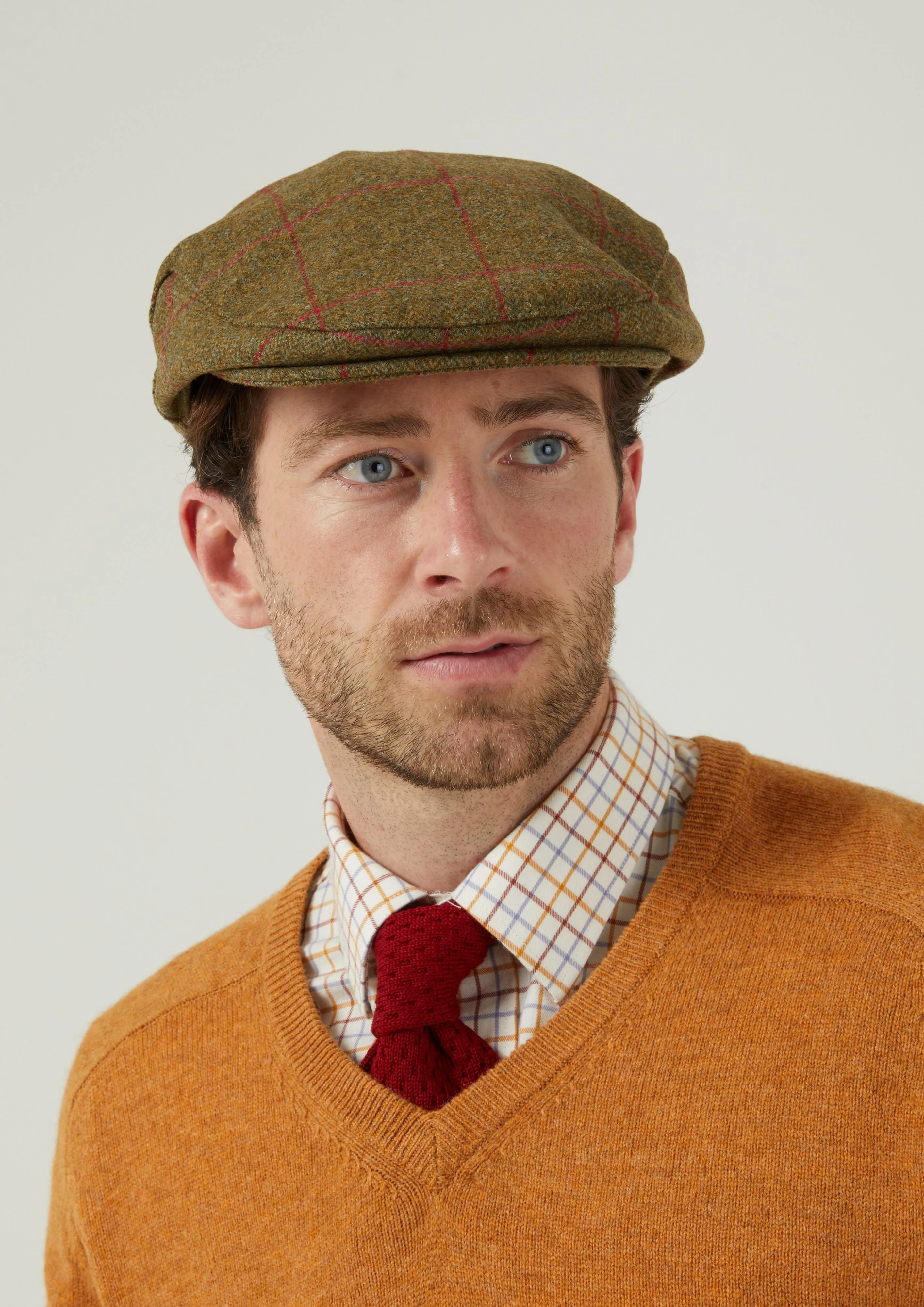 Combrook Men's Tweed Flat Cap In Sage