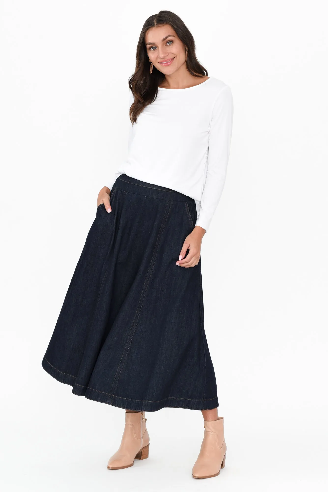 Dakota Dark Denim Skirt