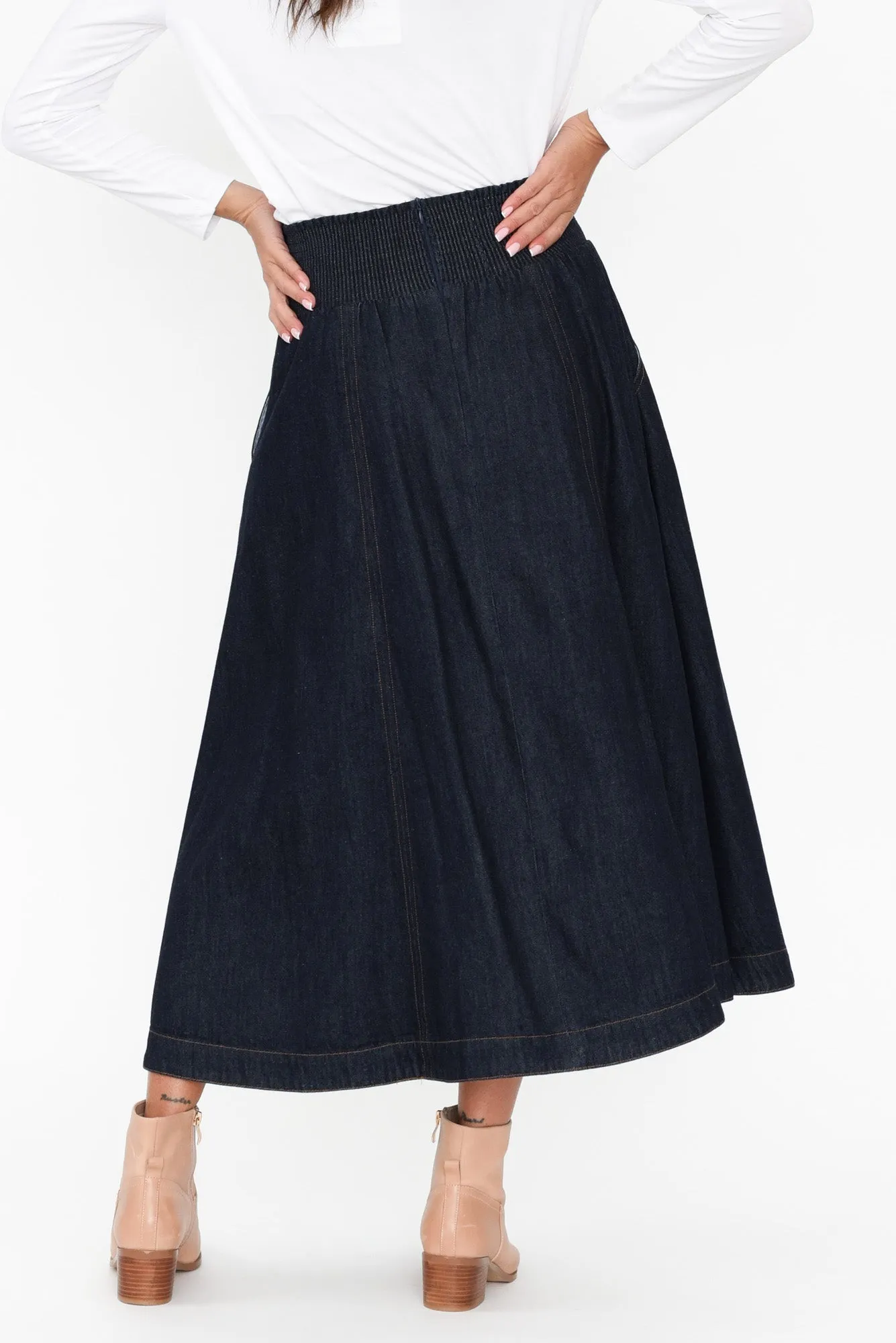 Dakota Dark Denim Skirt