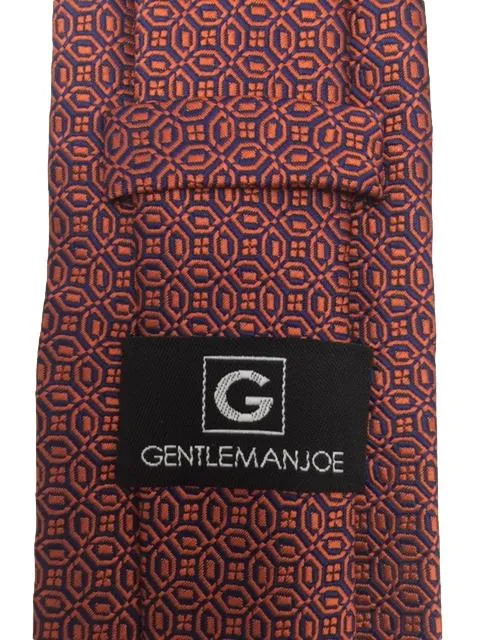 Dark Orange and Blue Geometric Men's Tie