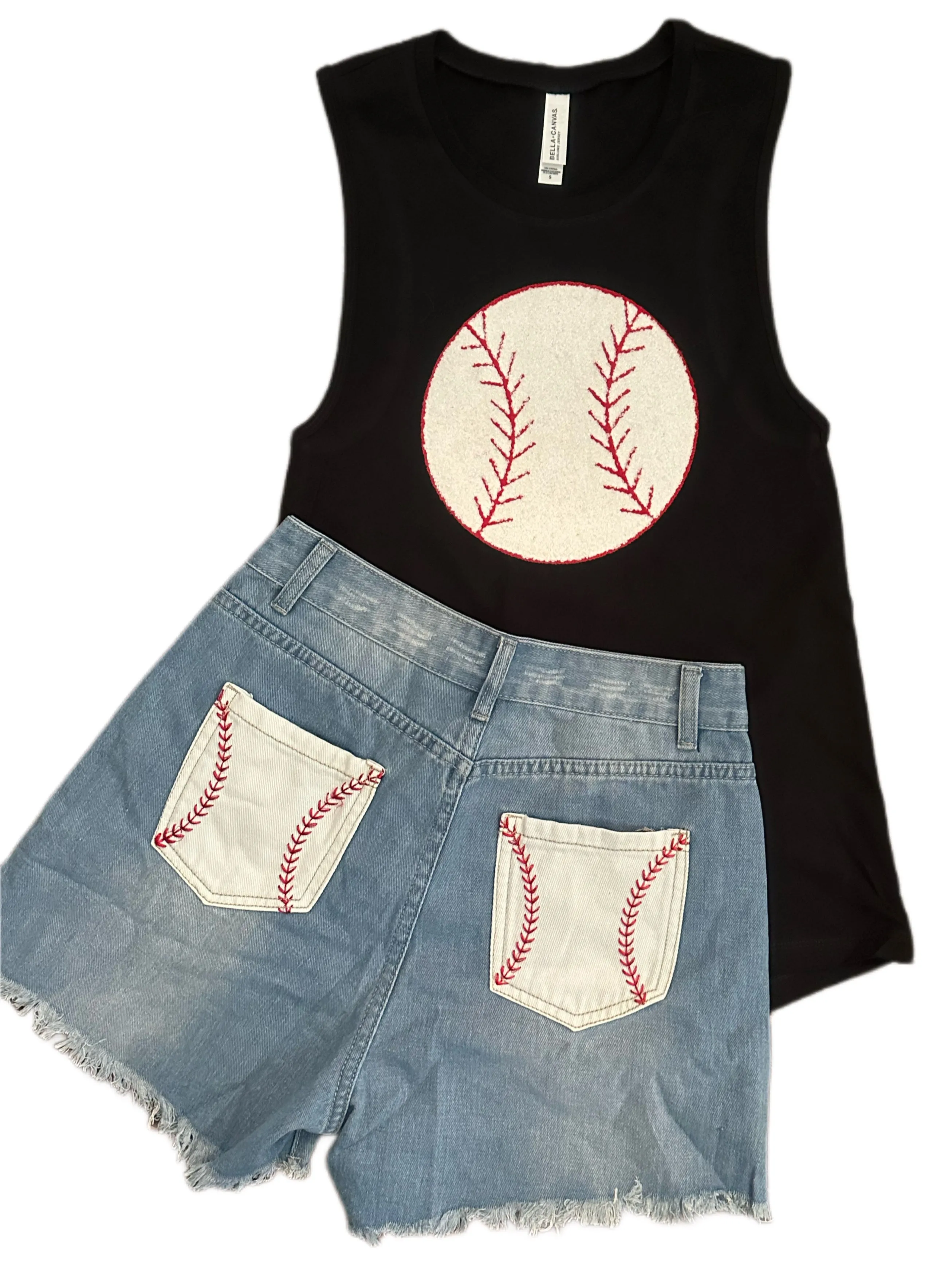 Denim Baseball Laced Shorts