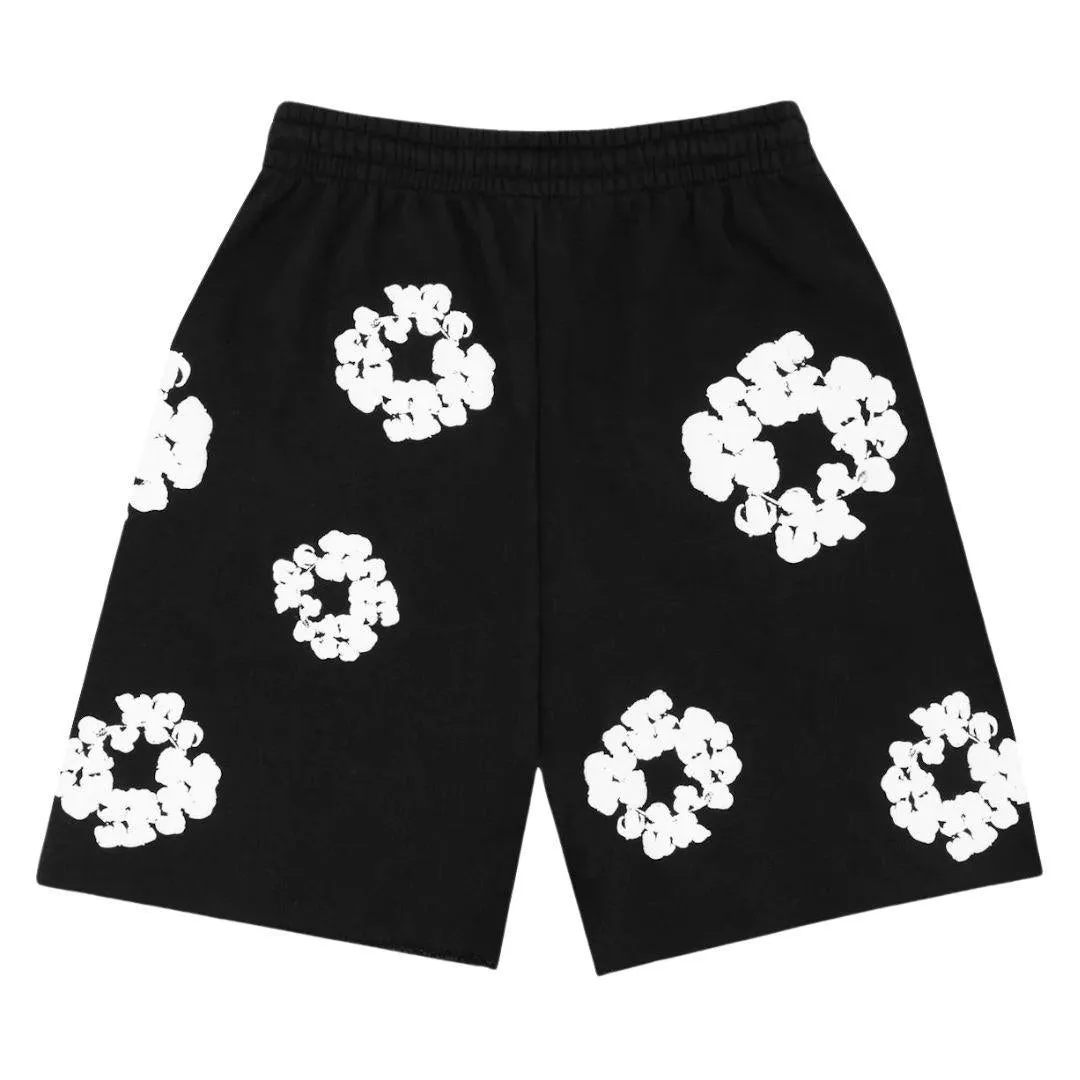 DENIM TEARS COTTON WREATH SWEATSHORTS BLACK