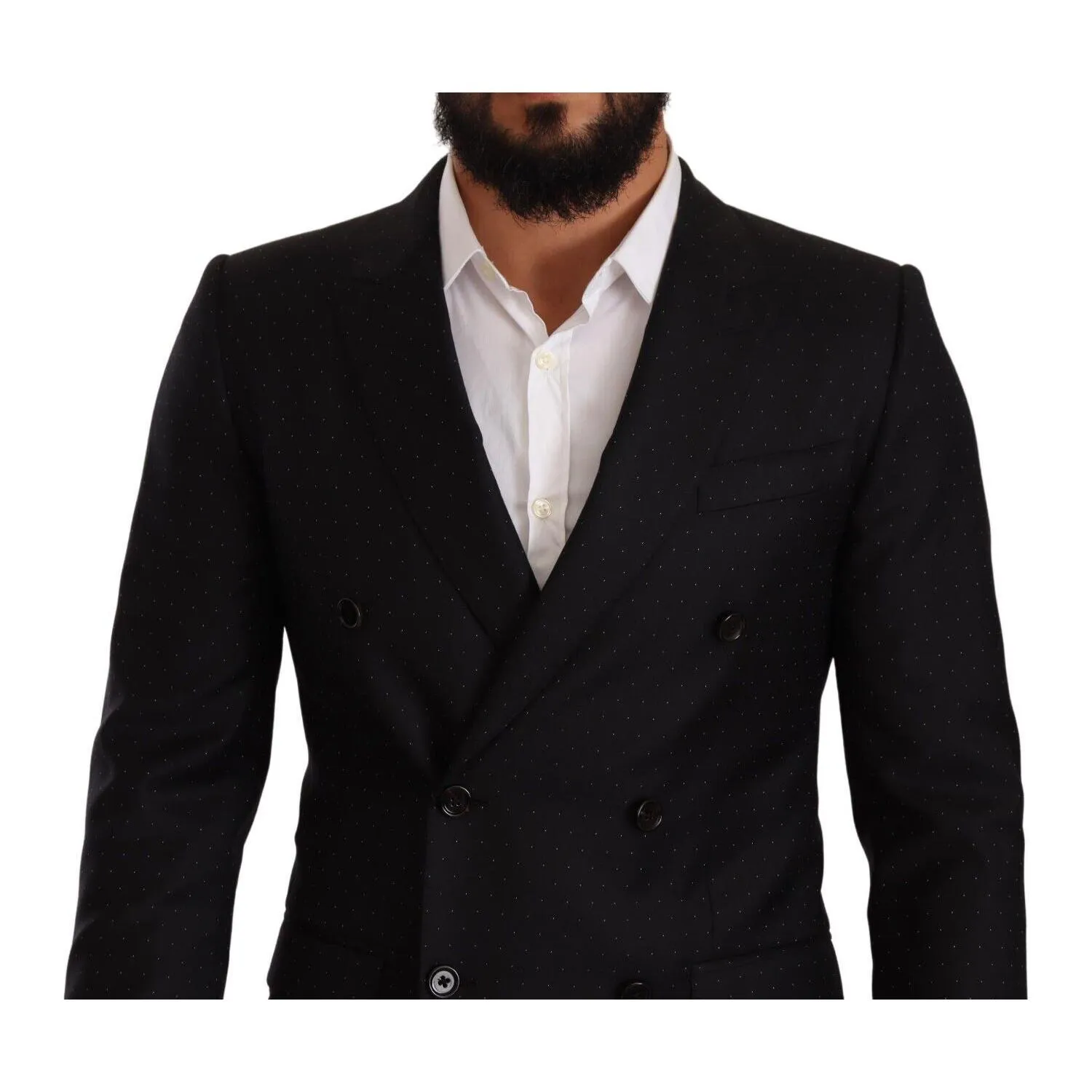 Dolce & Gabbana Elegant Black Dotted Formal Blazer