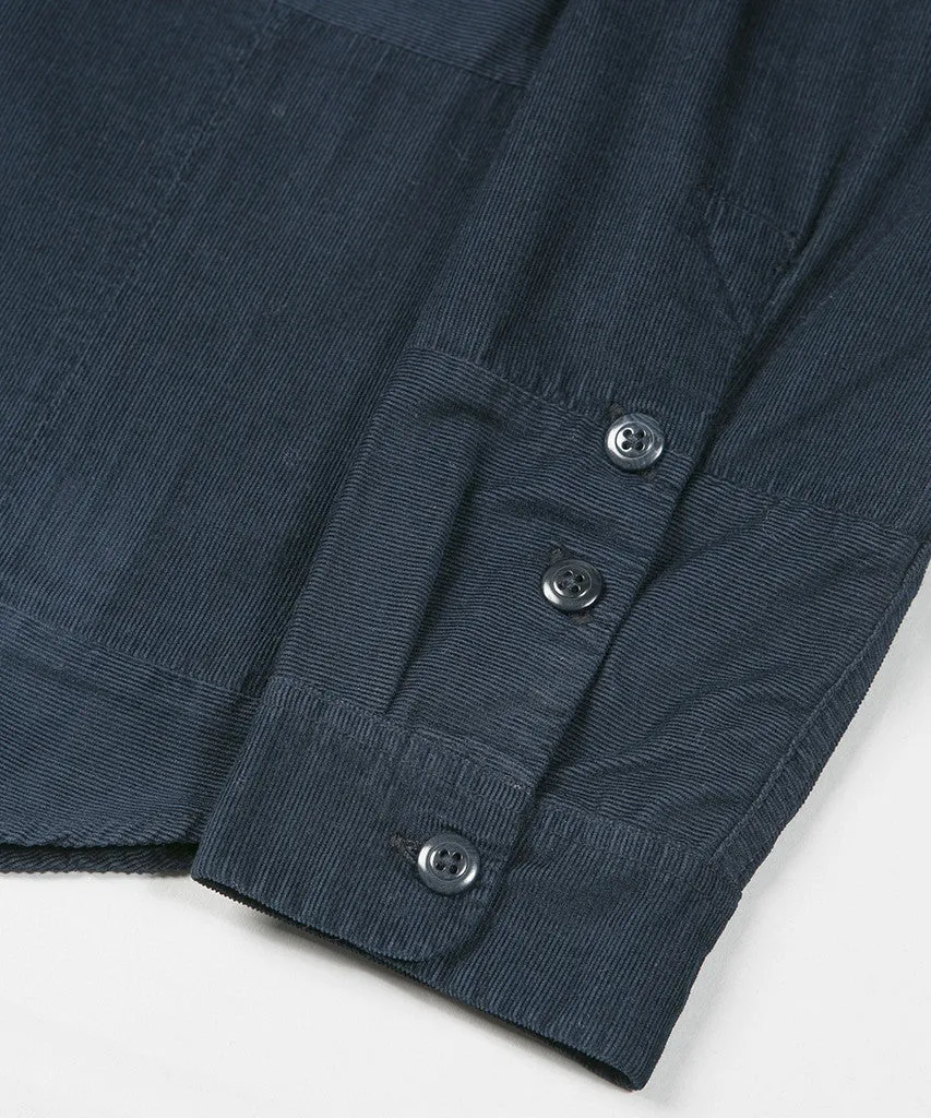 Folk Panel Cord Shirt Navy