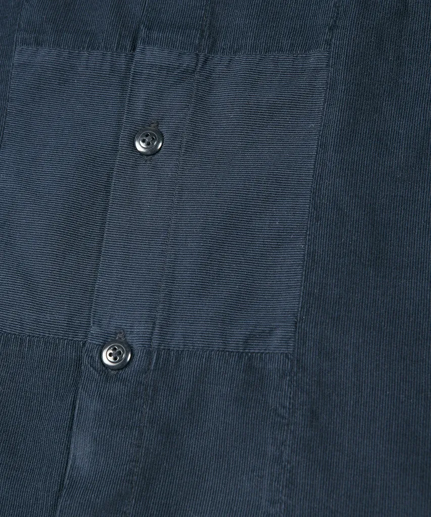 Folk Panel Cord Shirt Navy