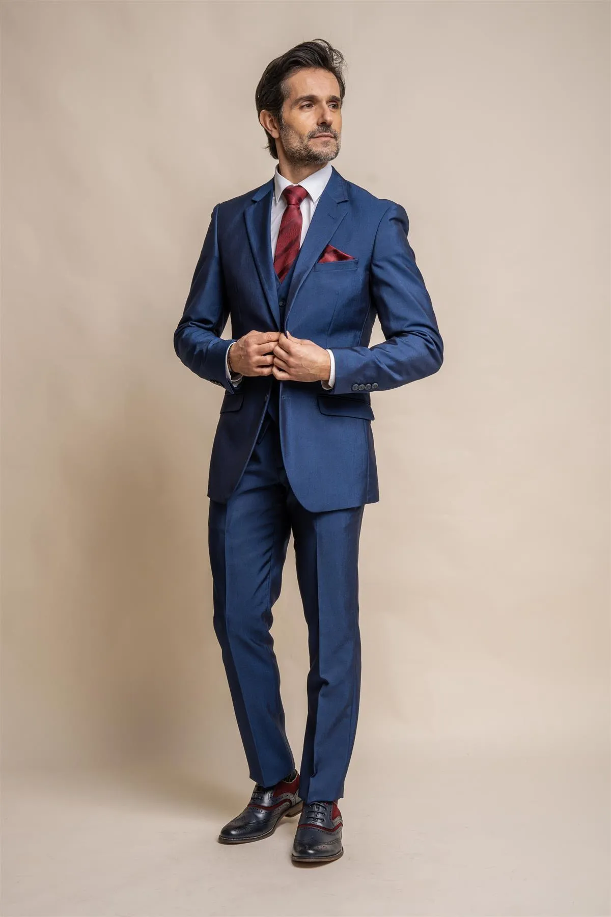 Ford Blue Short Three Piece Suit