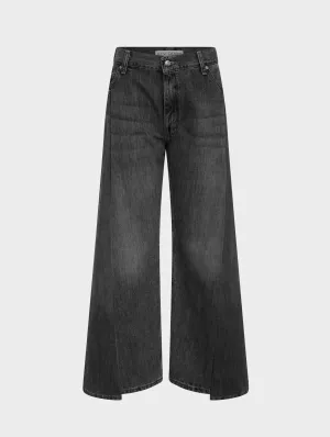 Freya Wide Leg Jean Charcoal Grey