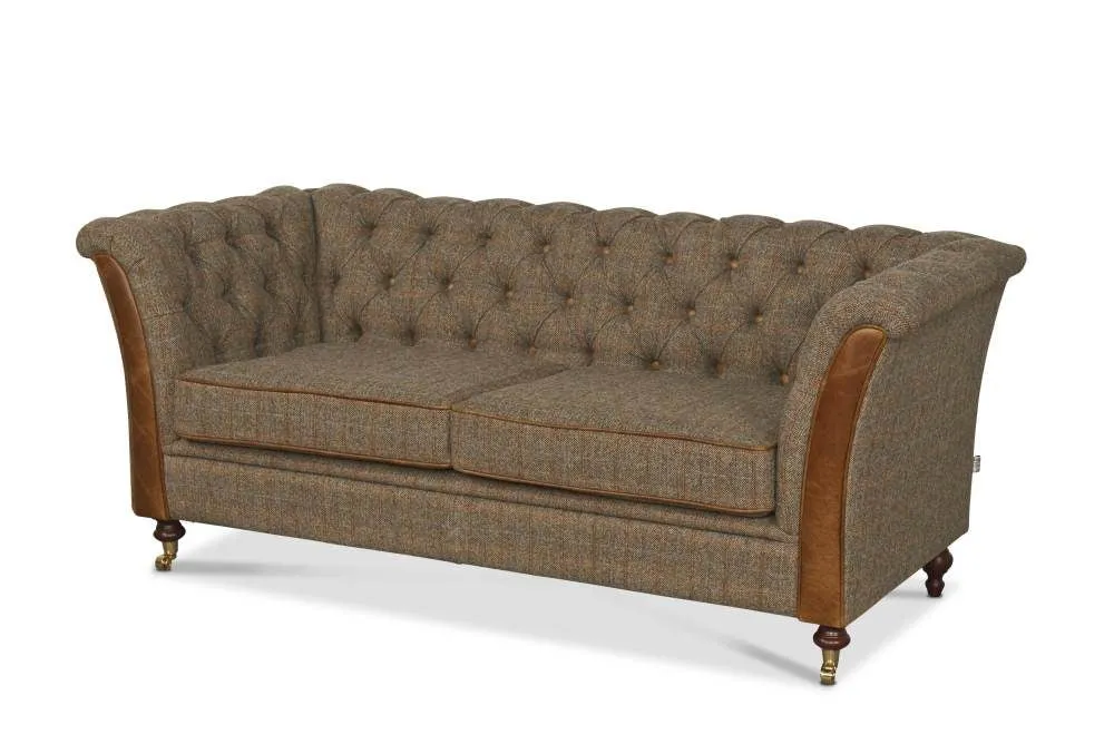 Gamekeeper Thorn Harris Tweed Caesar Two Seater Chesterfield Sofa