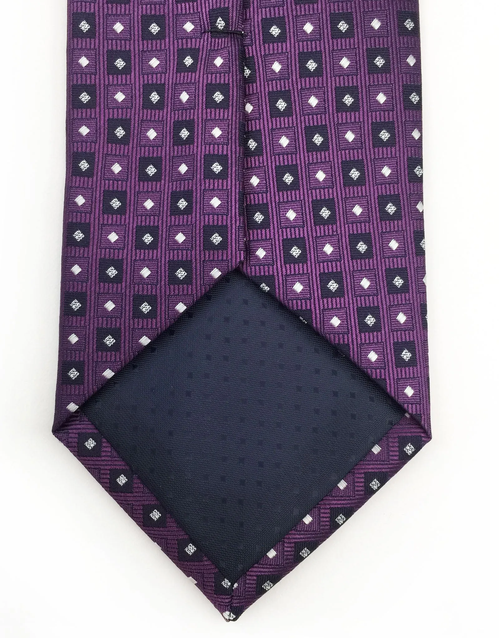 Grape Purple Tie with Squares and Diamonds