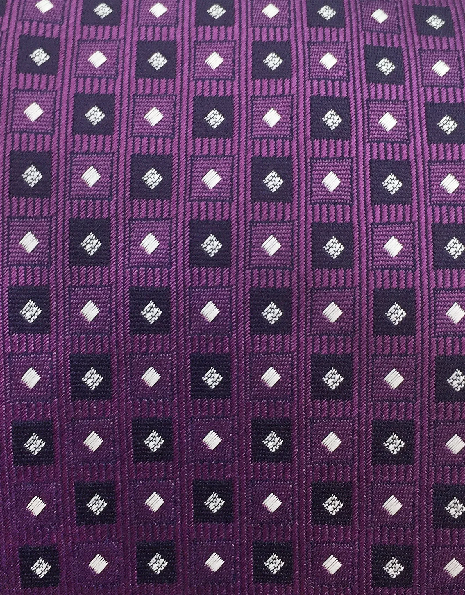 Grape Purple Tie with Squares and Diamonds