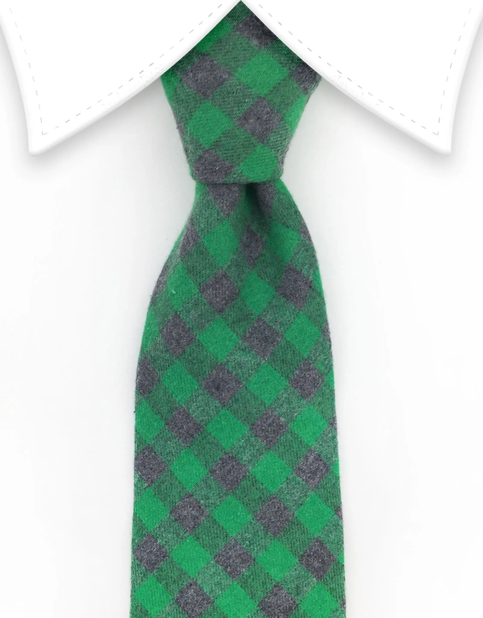 Green & Charcoal Cotton Tie