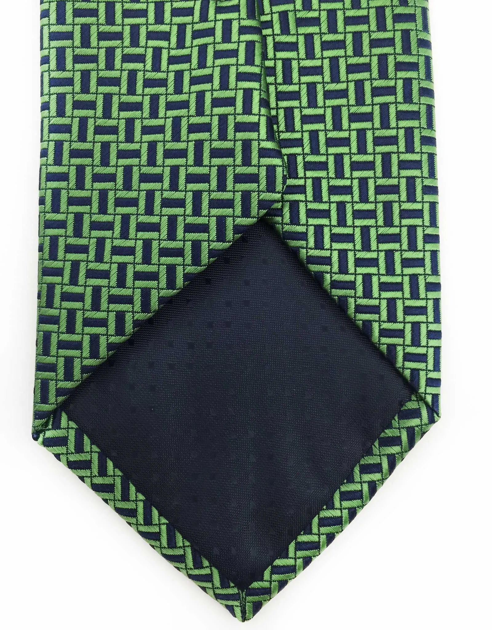 Green & Navy Blue Geometric Tie