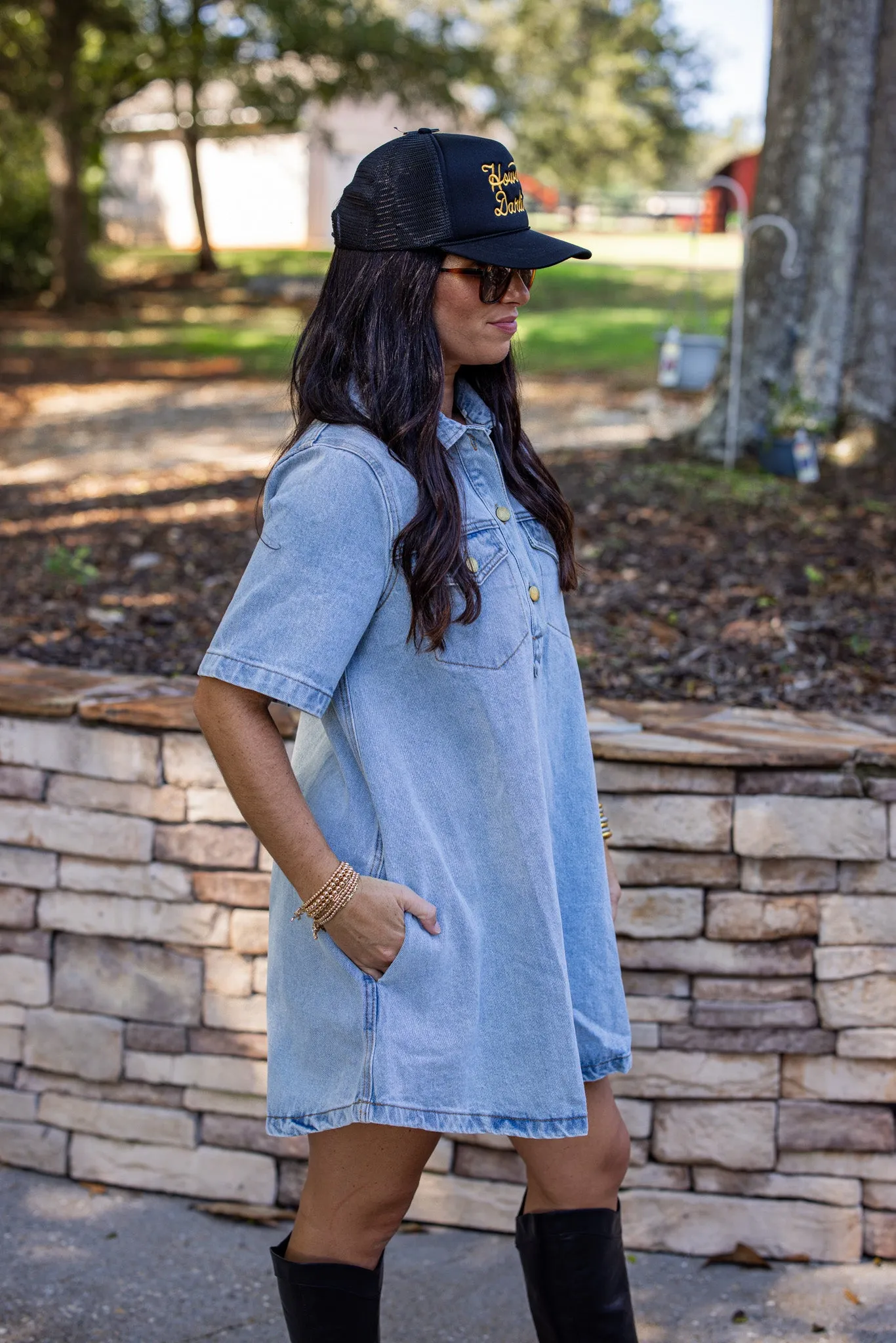 Hello Sweetheart Blue Denim Dress