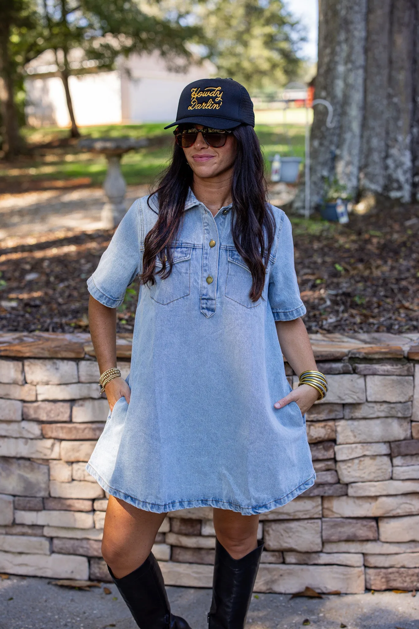 Hello Sweetheart Blue Denim Dress