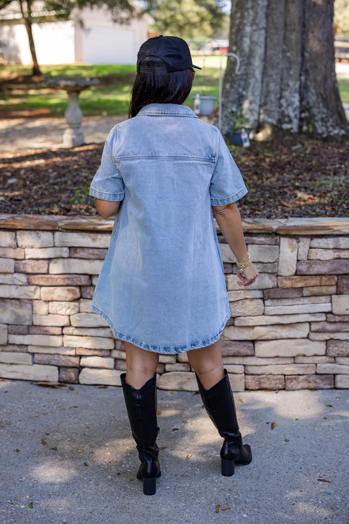 Hello Sweetheart Blue Denim Dress