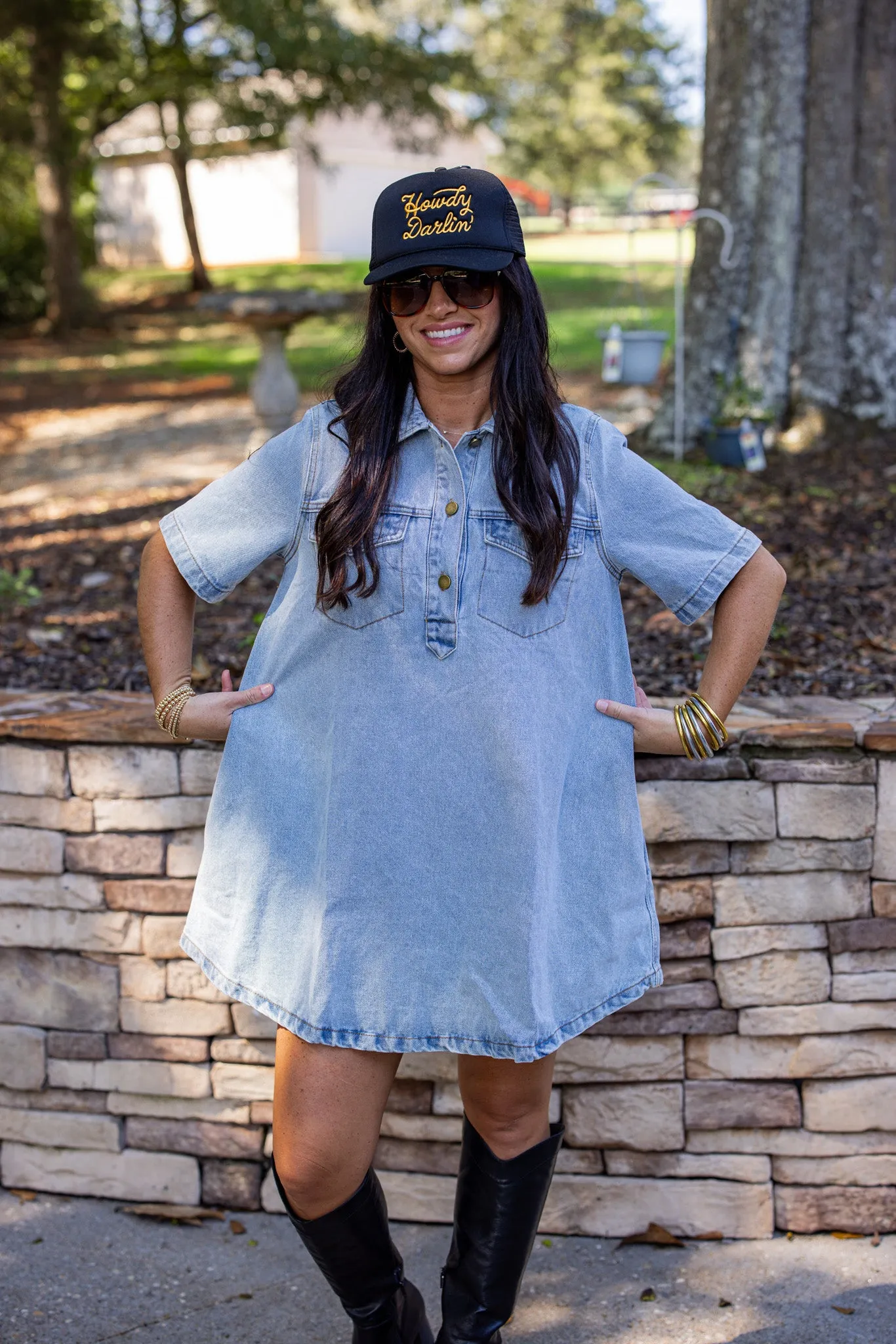 Hello Sweetheart Blue Denim Dress