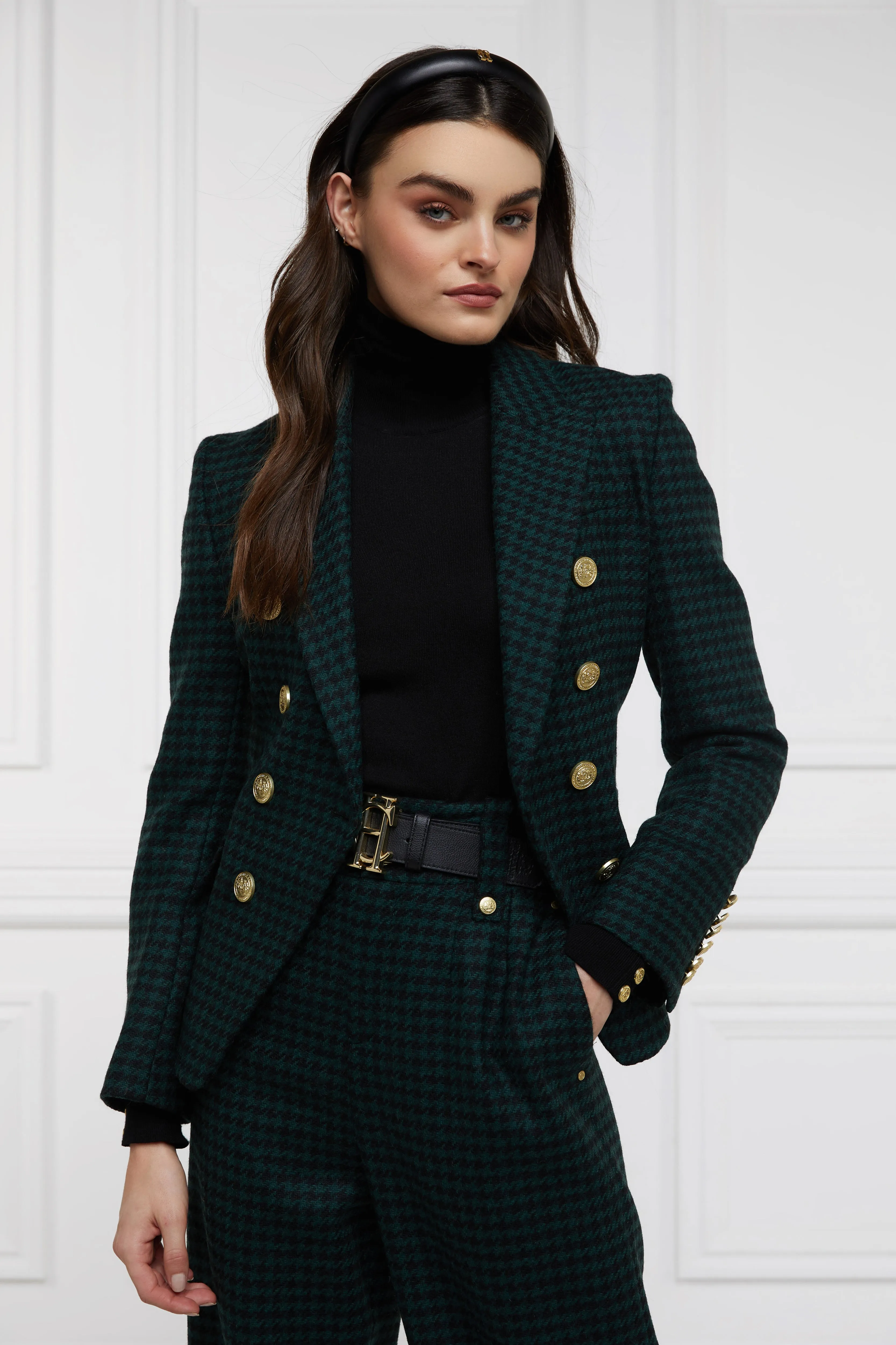 Knightsbridge Blazer (Emerald Houndstooth)