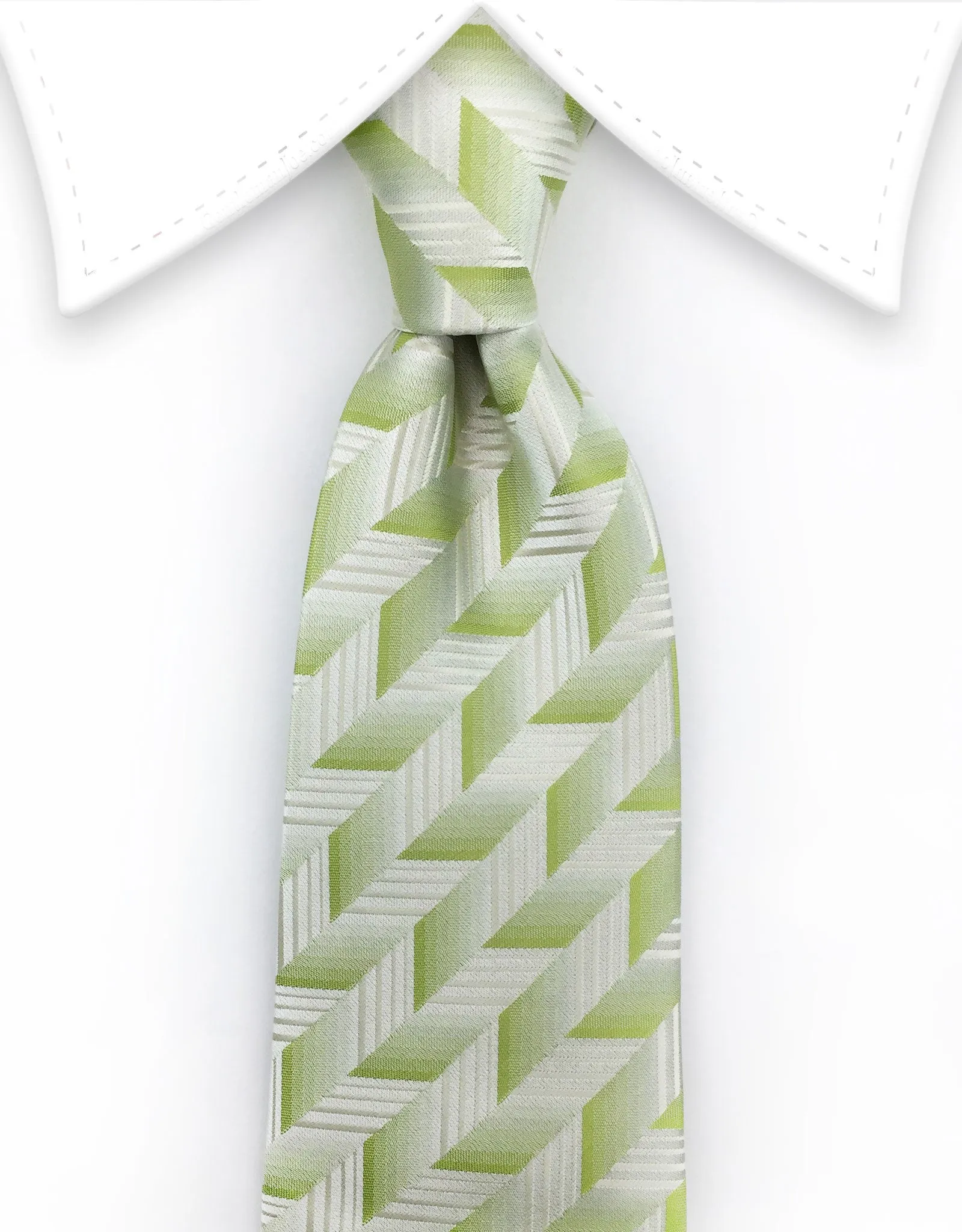 Light Green & White Men's Tie