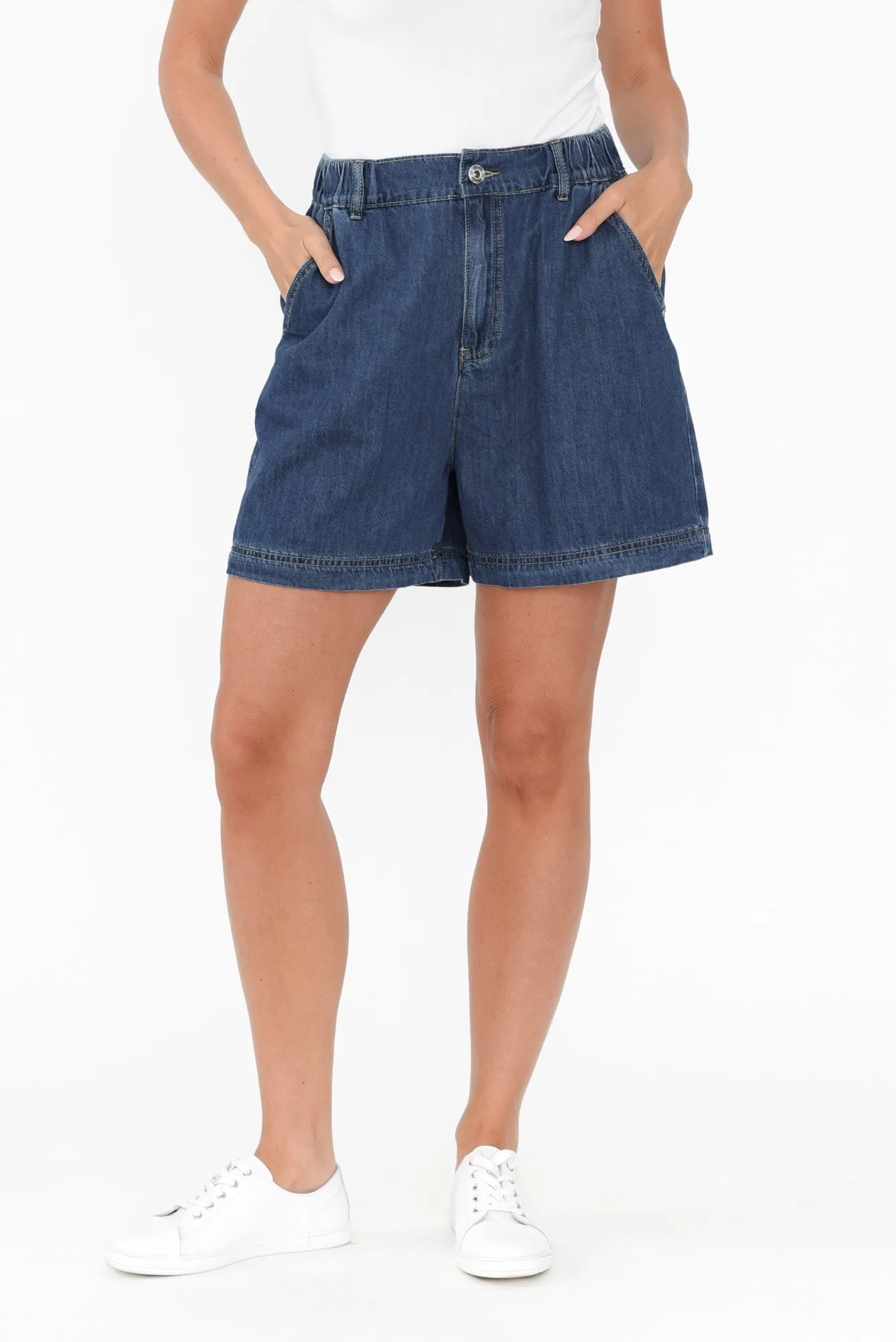 Matilda Dark Blue Denim Stretch Shorts