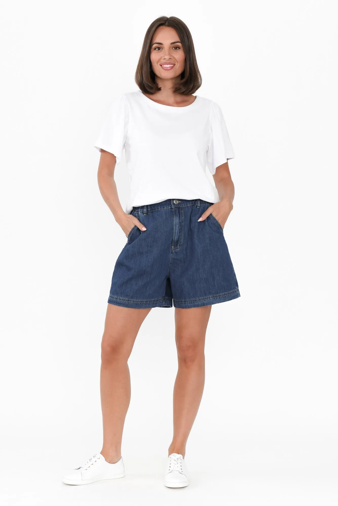 Matilda Dark Blue Denim Stretch Shorts