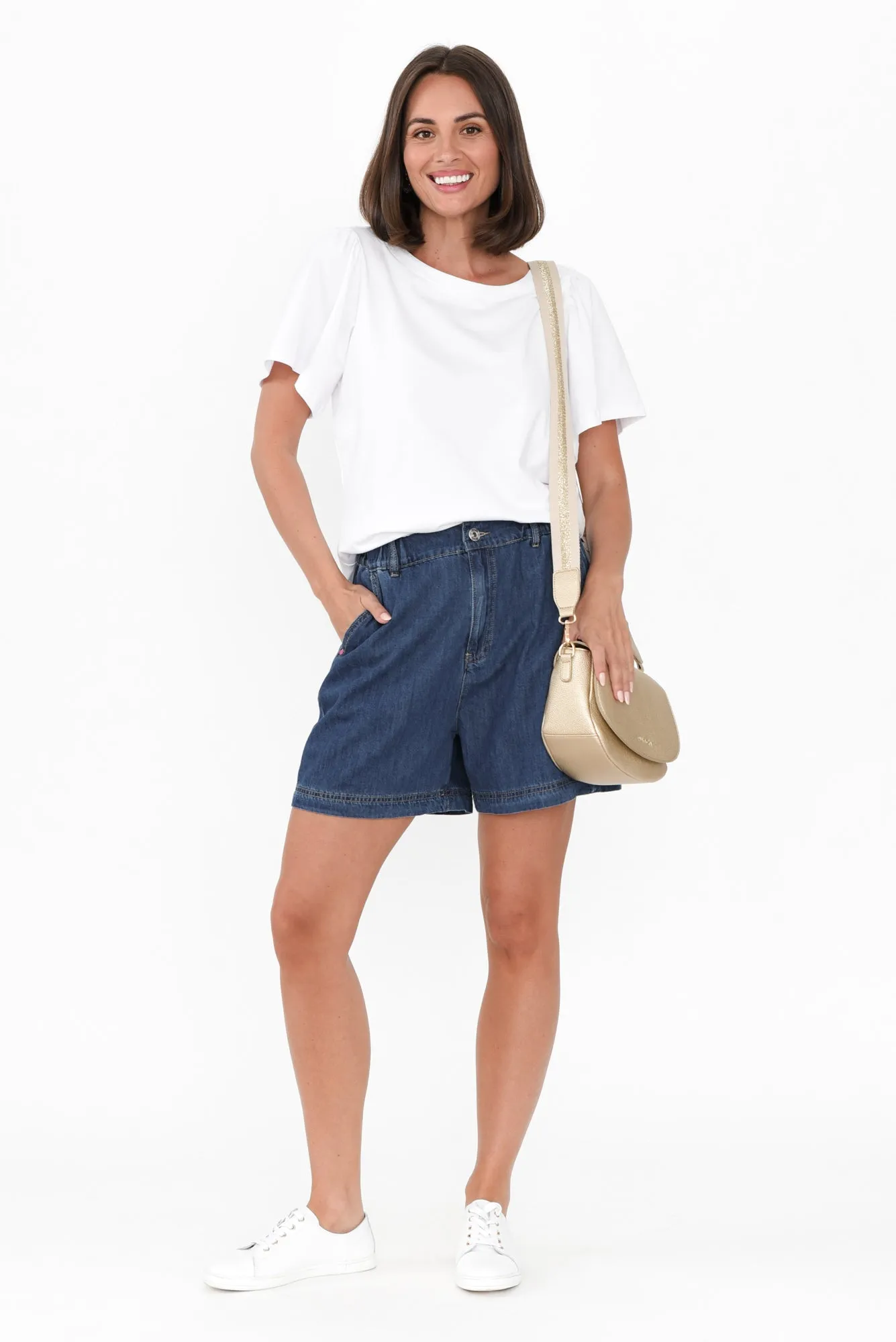 Matilda Dark Blue Denim Stretch Shorts