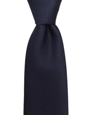 Navy Blue and Black Houndstooth Pattern Men's Extra Long Tie