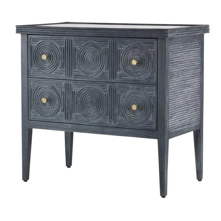 Navy Brushed Brass Chest Barry Goralnick Collection