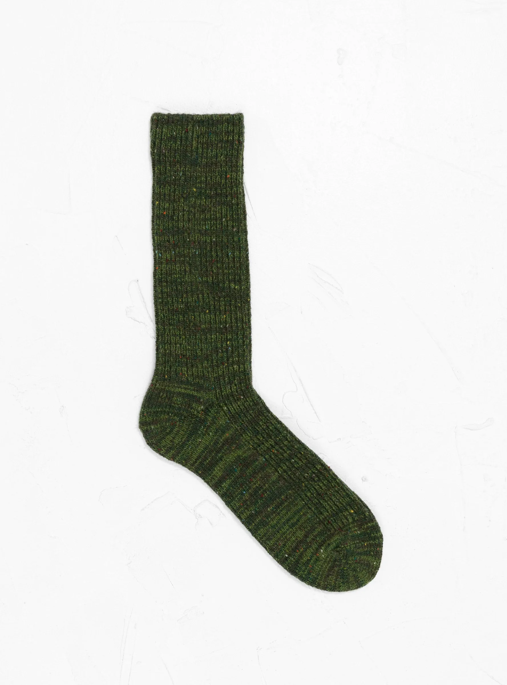 Nep Tweed Marl Socks Dark Green