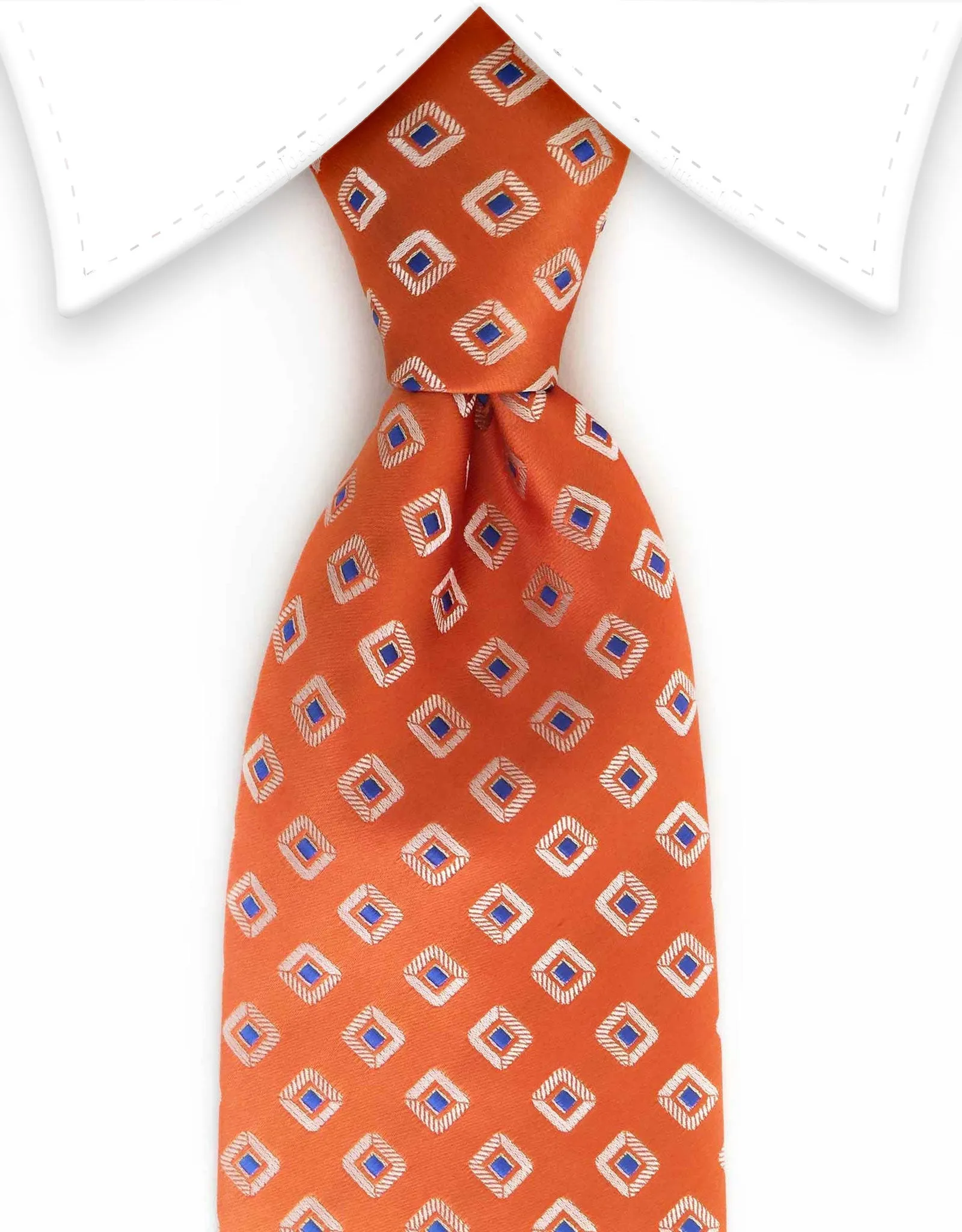 Orange & Blue Diamond Tie