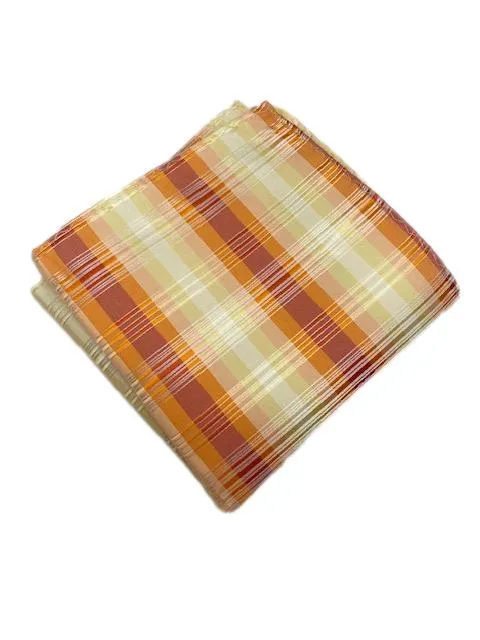 Orange Plaid Pocket Square